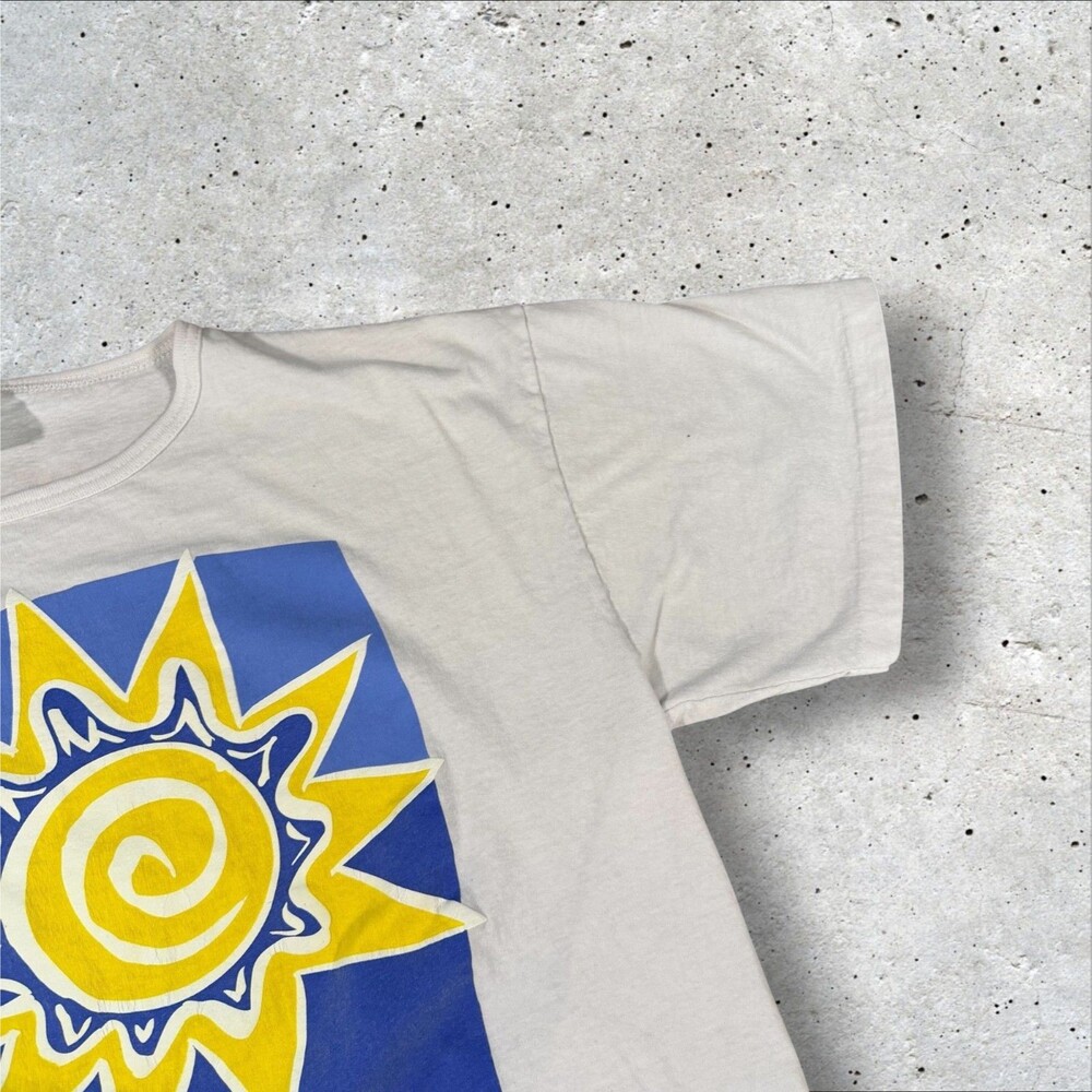Vintage 90s Beach Bound Sun Graphic Pocket Tee Shirt Made In USA Single Stitch - Picture 3 of 9